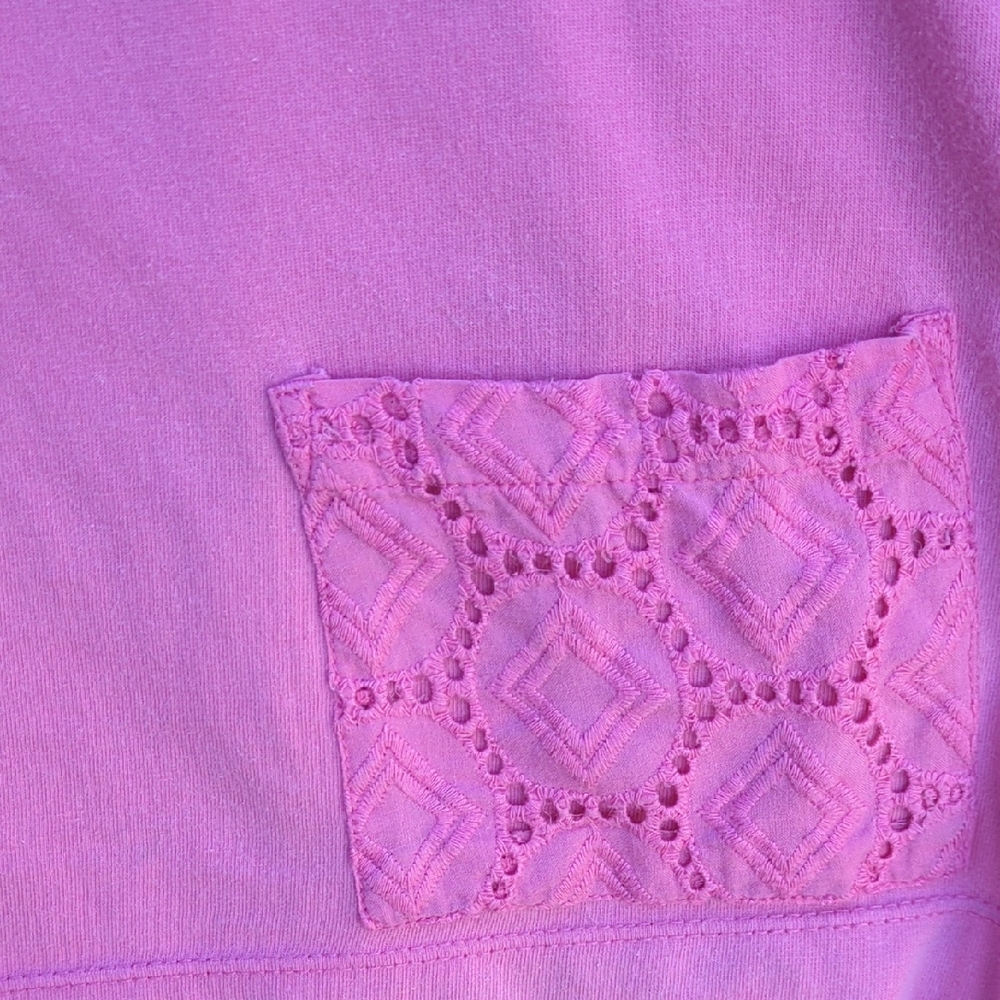 Pink Lace Detail Women's Top - Picture 4 of 9